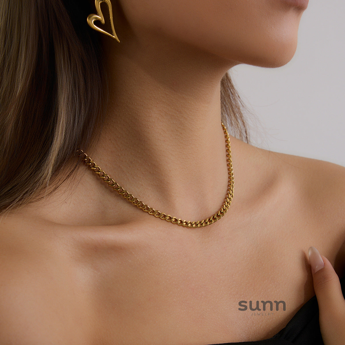 Naidelyn Stainless Chain Necklace [2L82XE9N]