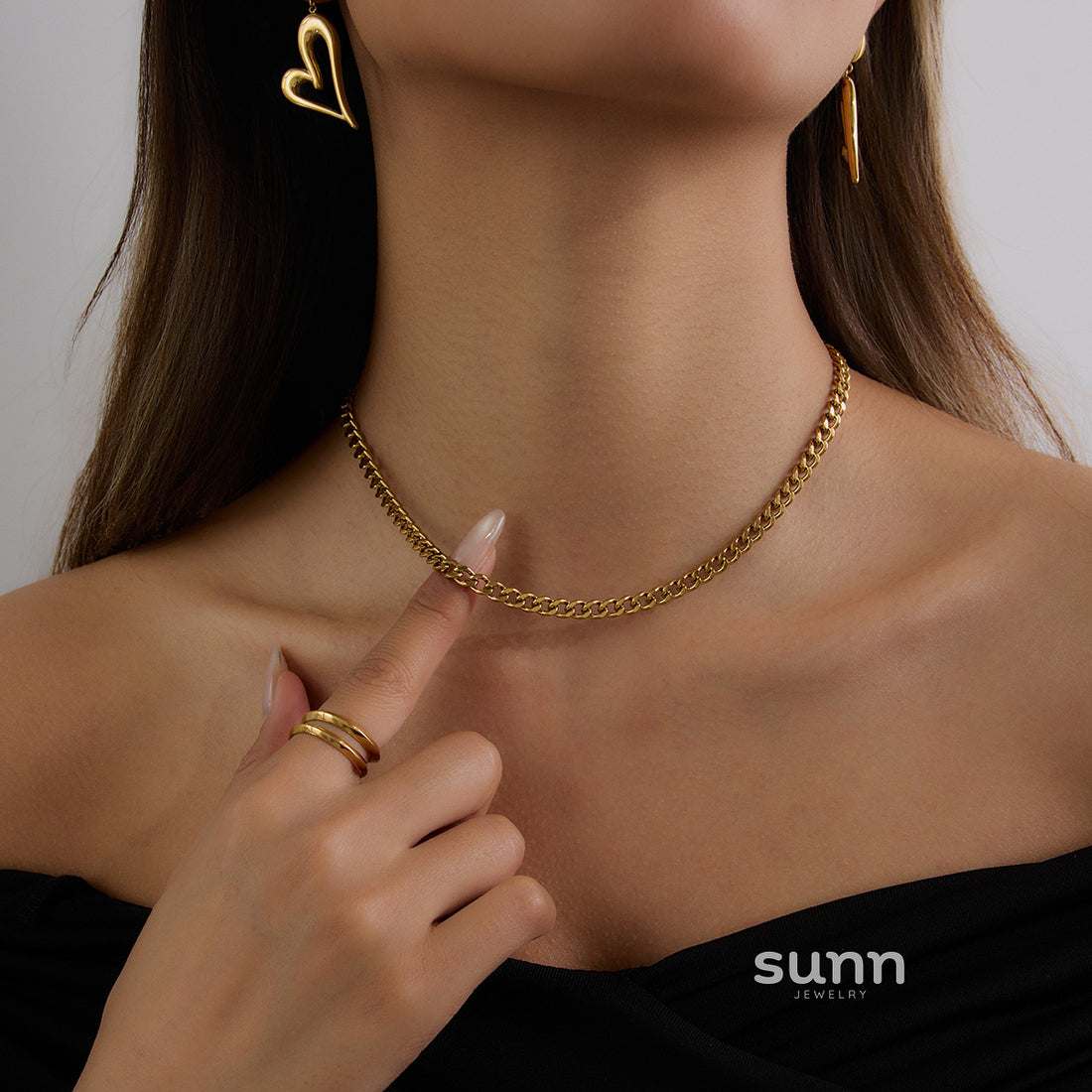 Naidelyn Stainless Chain Necklace [BV5ASGOU]