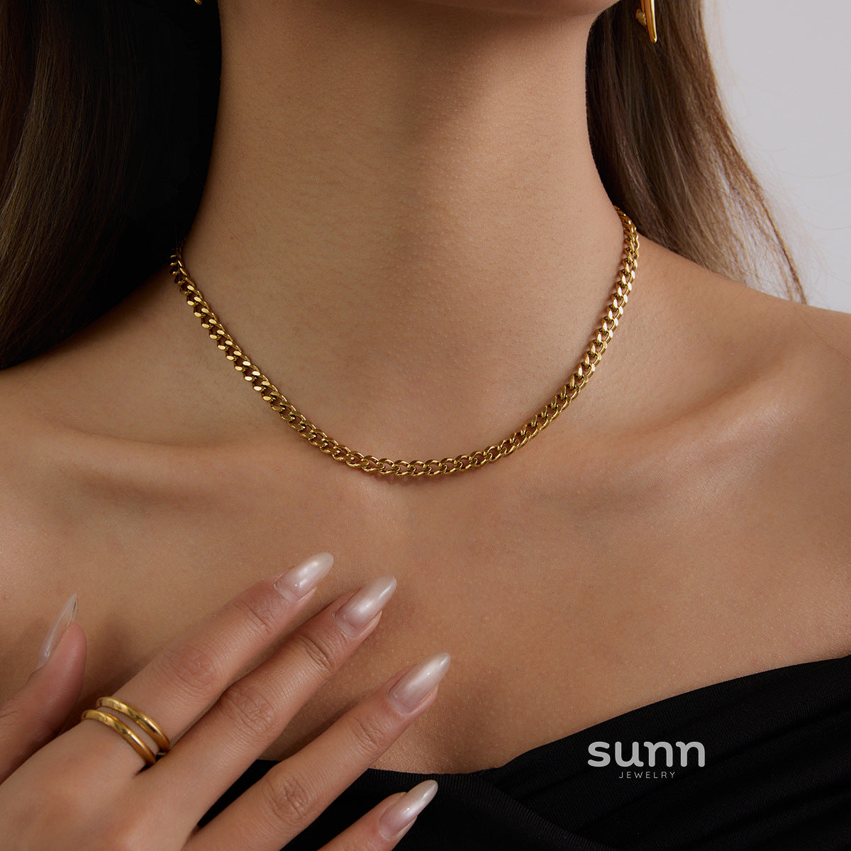 Naidelyn Stainless Chain Necklace [JY2G0LPG]