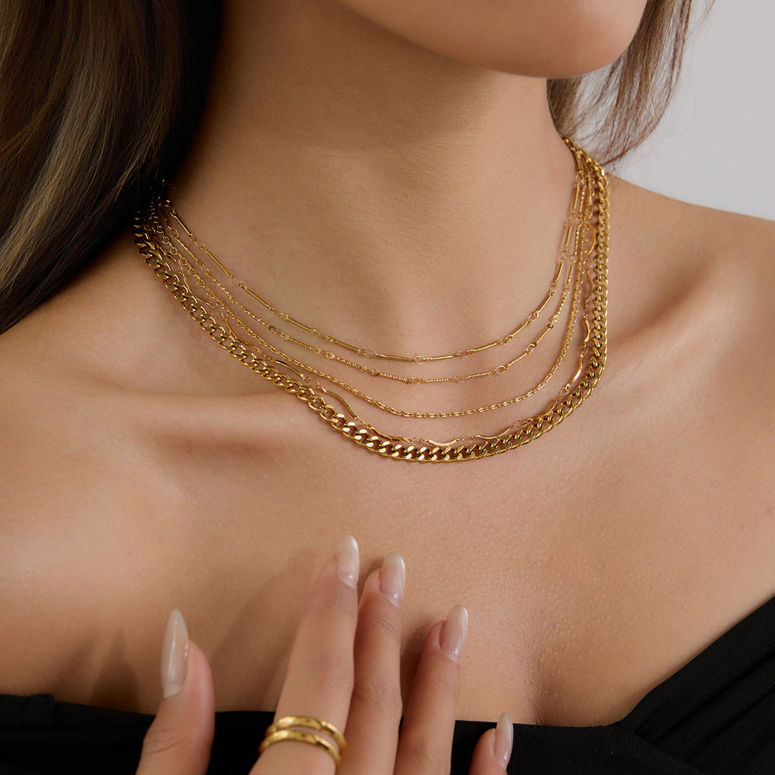 Naidelyn Stainless Chain Necklace [BV5ASGOU]