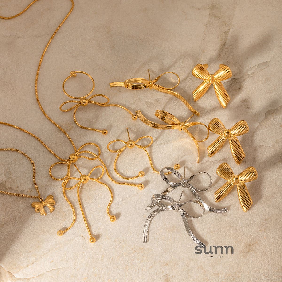 Naisha Dainty Bowknot Hoops [PV5NWPBV]
