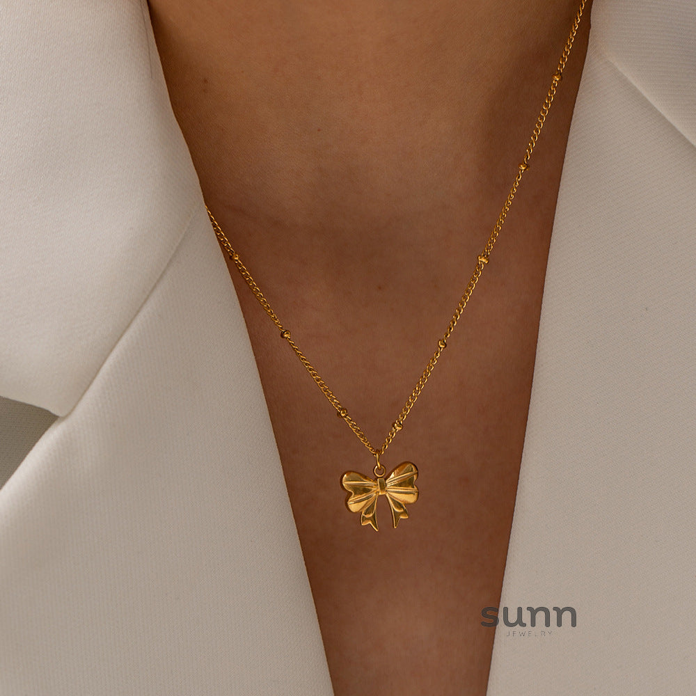 Naisha Dainty Bowknot Hoops [UML3R1N7]