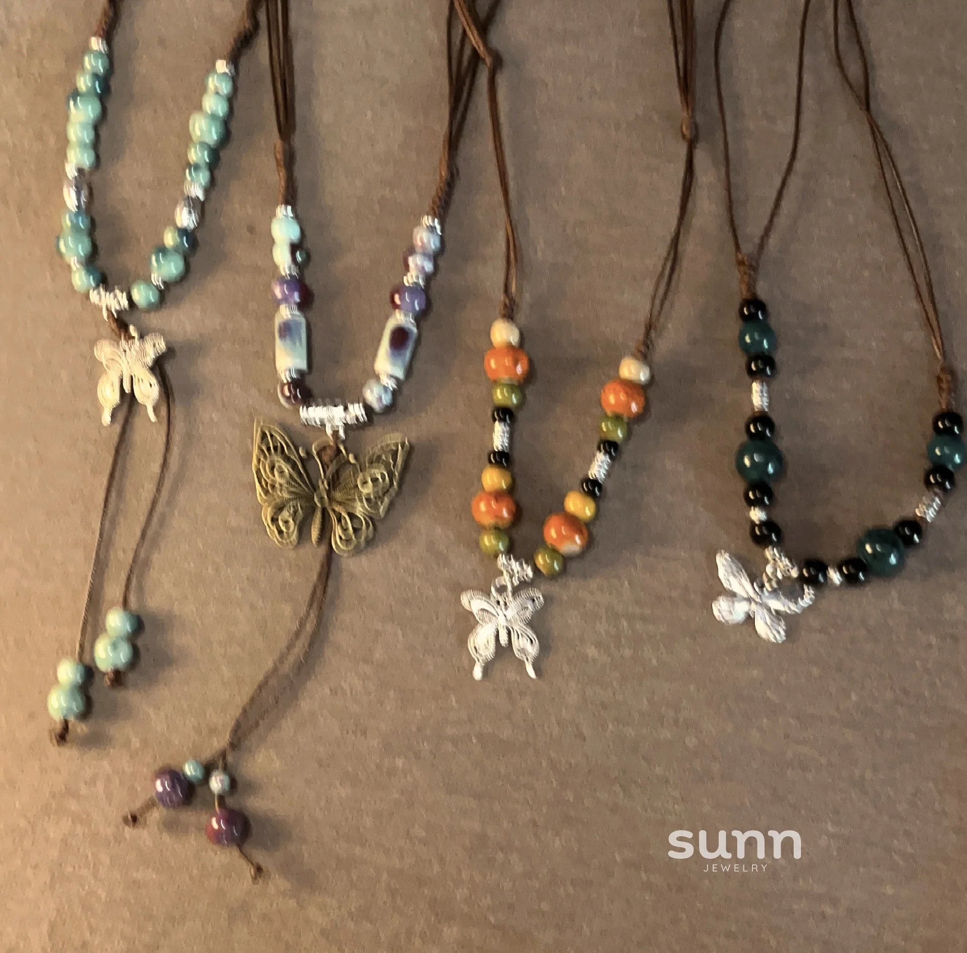 Nakayla Ethnic Ceramic Butterfly Necklace