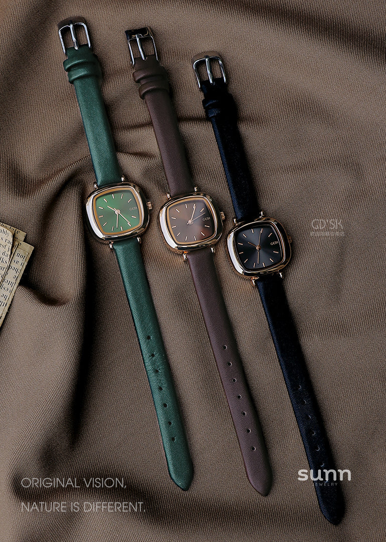 Nalayah Elegant Square Leather Watch
