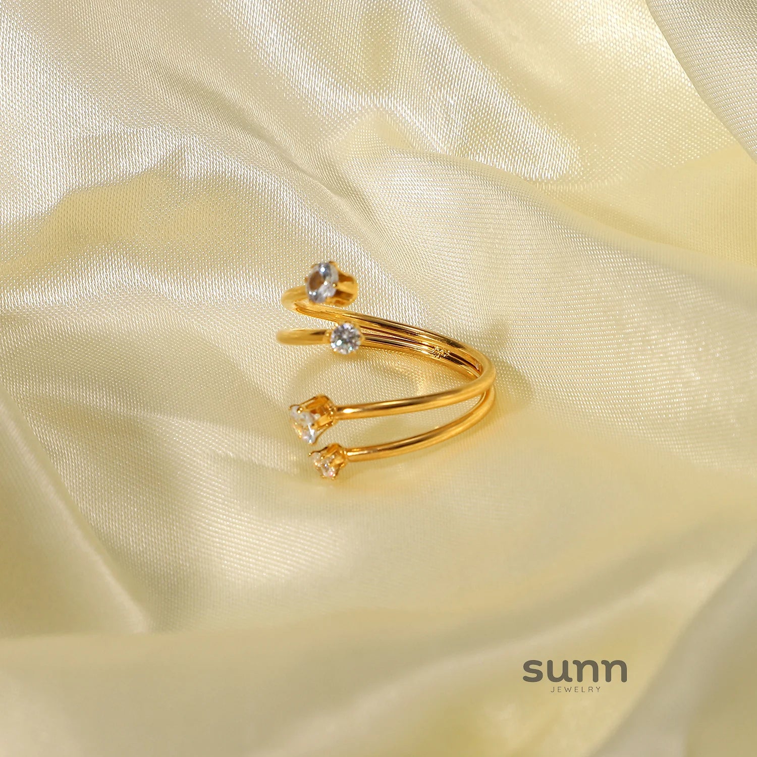 Nancy Gold-Plated Zircon Ring