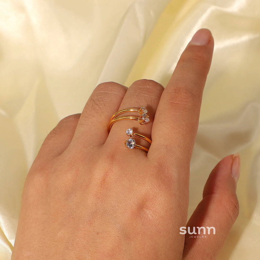 Nancy Gold-Plated Zircon Ring