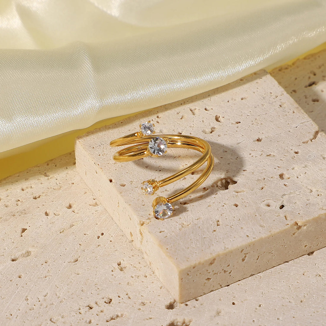 Nancy Gold-Plated Zircon Ring