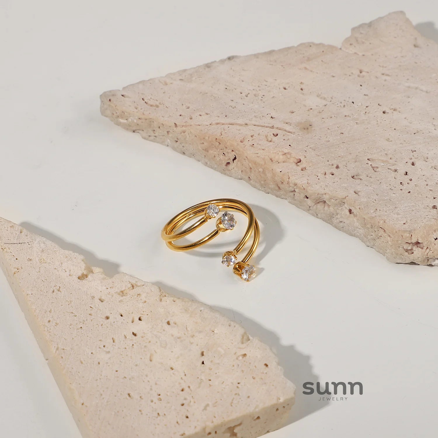 Nancy Gold-Plated Zircon Ring