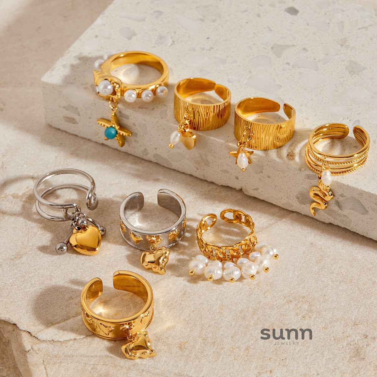 Nari Cross Pendant Ring Set [6JMT4Z1P]