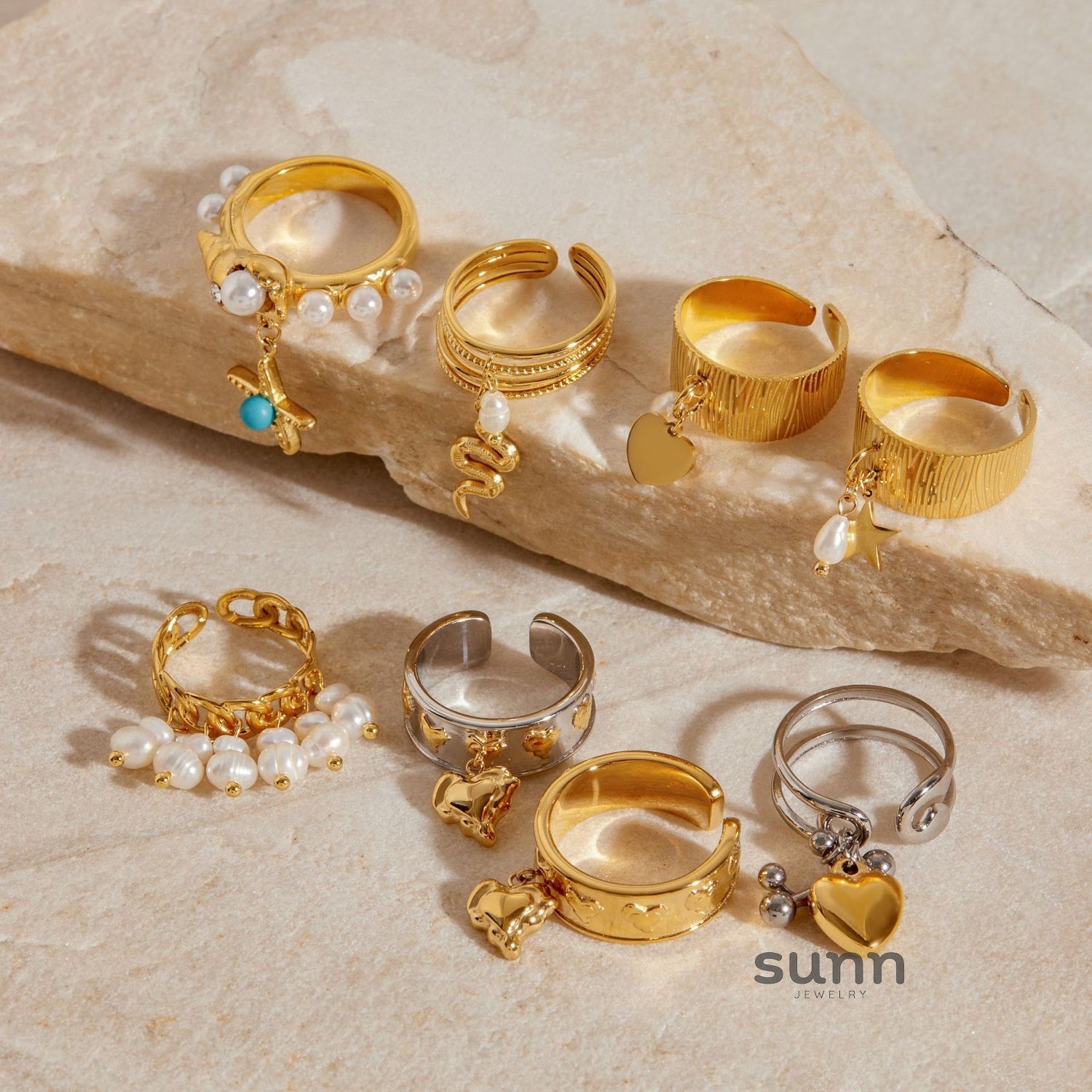 Nari Cross Pendant Ring Set [GDE99DR1]