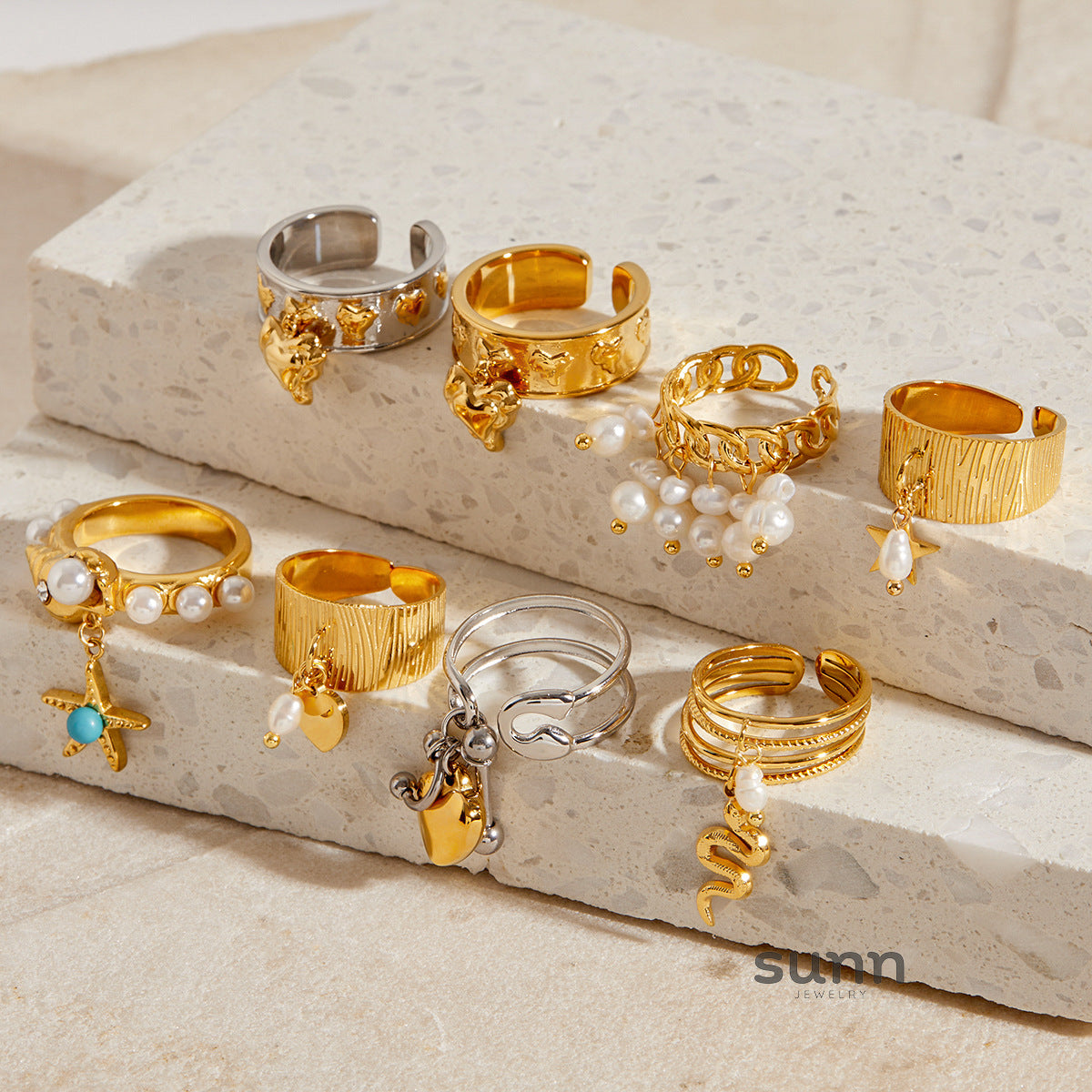 Nari Cross Pendant Ring Set [TFGY3HE2]