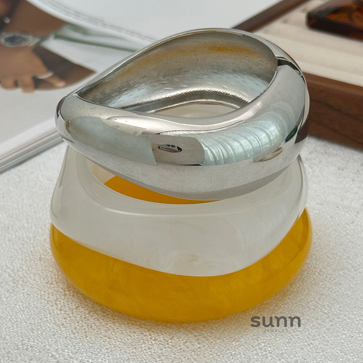 Nasra Marbled Resin Bangle [3T71Y7Z2]