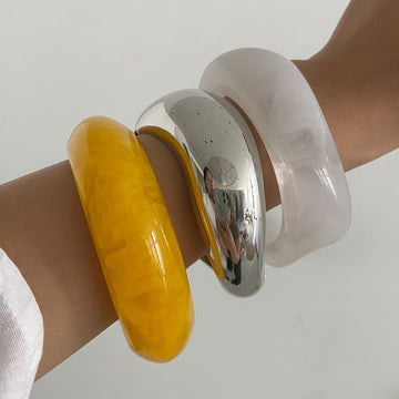 Nasra Marbled Resin Bangle [F7JLBLUI]