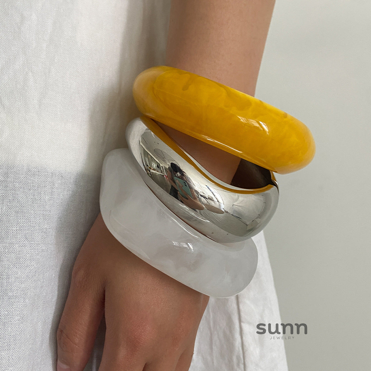 Nasra Marbled Resin Bangle [ZZG7YE6U]