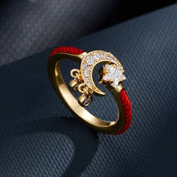 Natalee Red Rope Star Moon Ring [CNN7FQLA]
