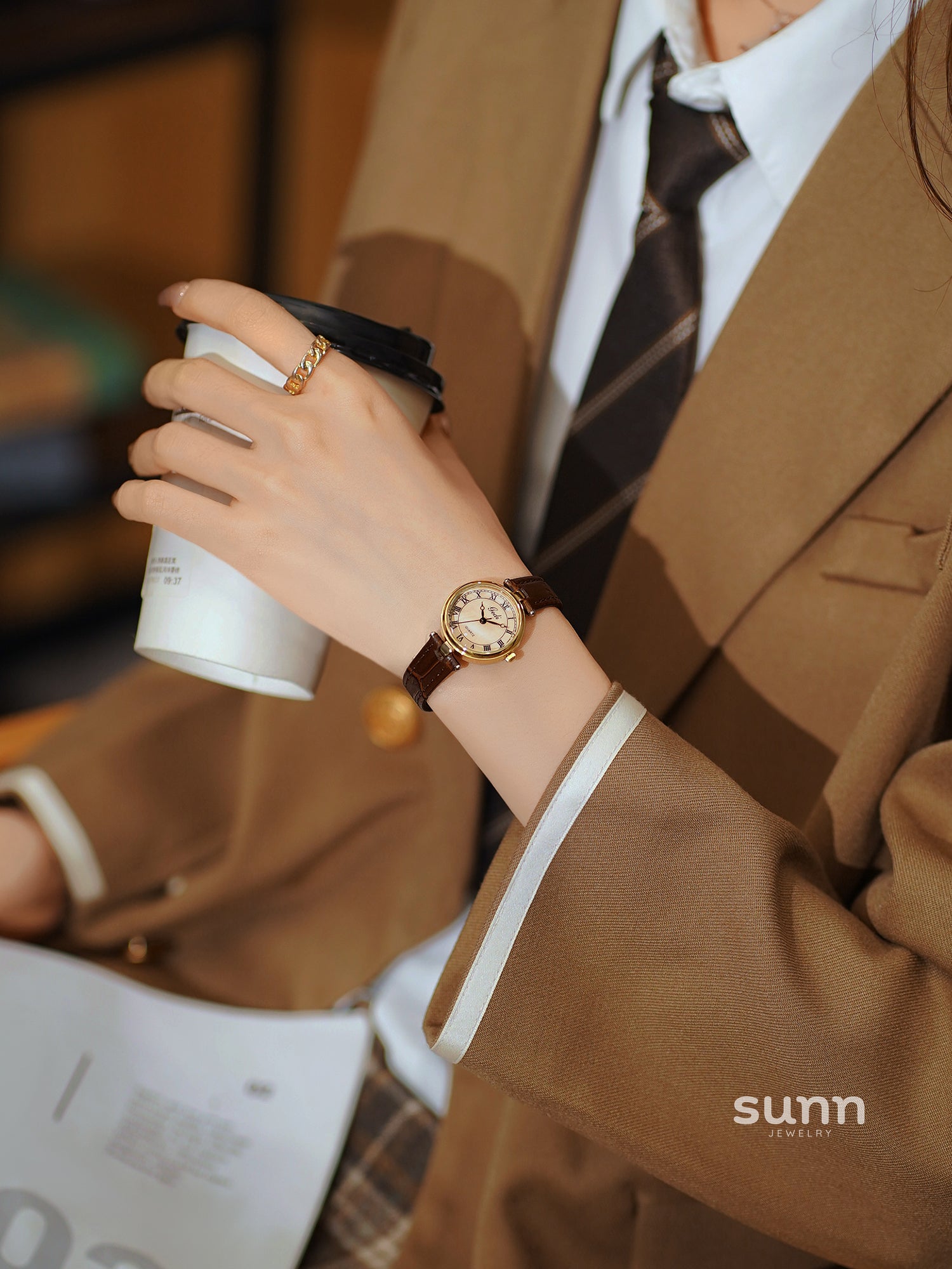 Natania Elegant Leather Watch [D6MNYT7L]