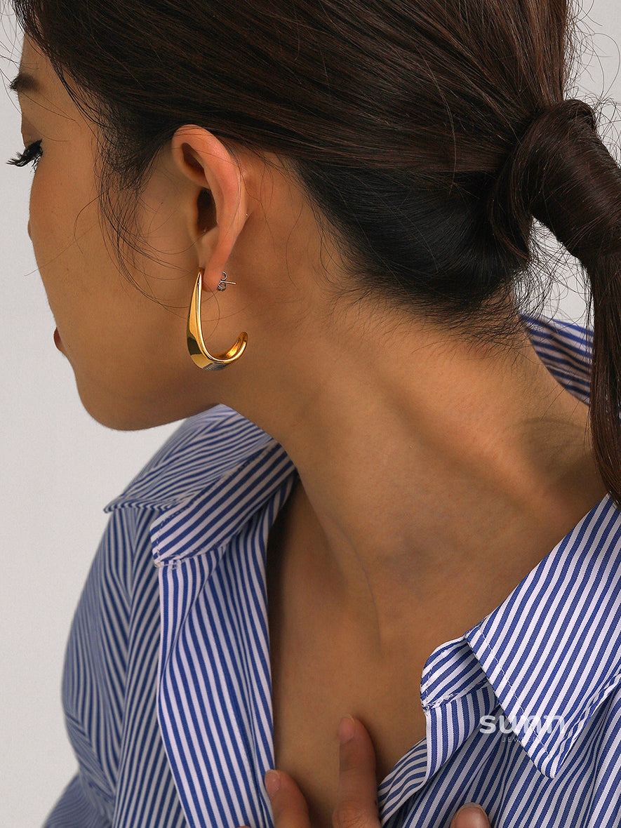 Nathaly Geometric Hoop Earrings [OJAM5DNX]