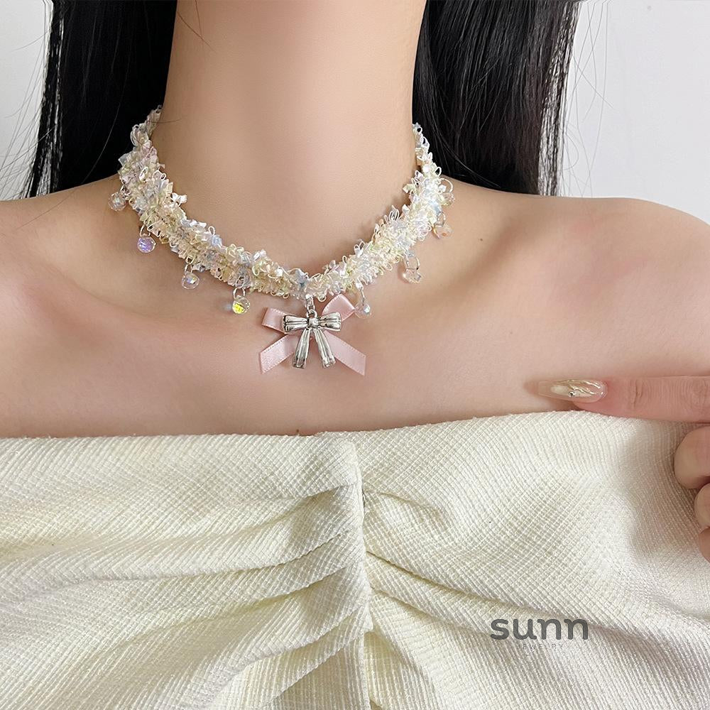 Navaeh Lace Plush Bow Choker [I4F5X5EJ]