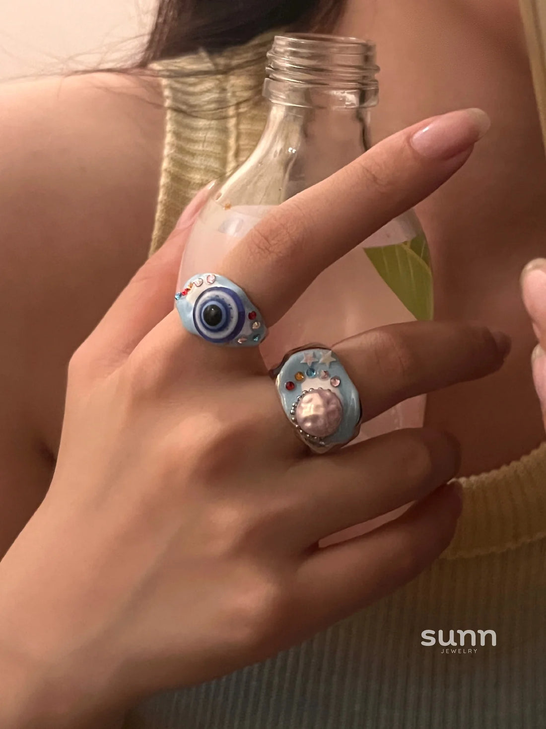 Naveah Enamel Eyeball Ring