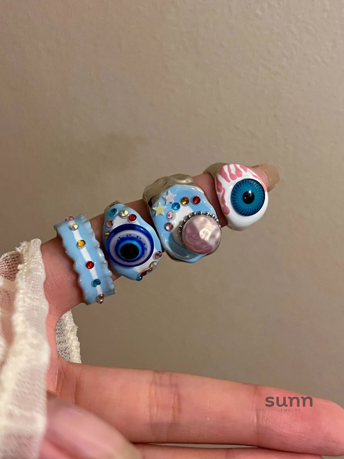 Naveah Enamel Eyeball Ring