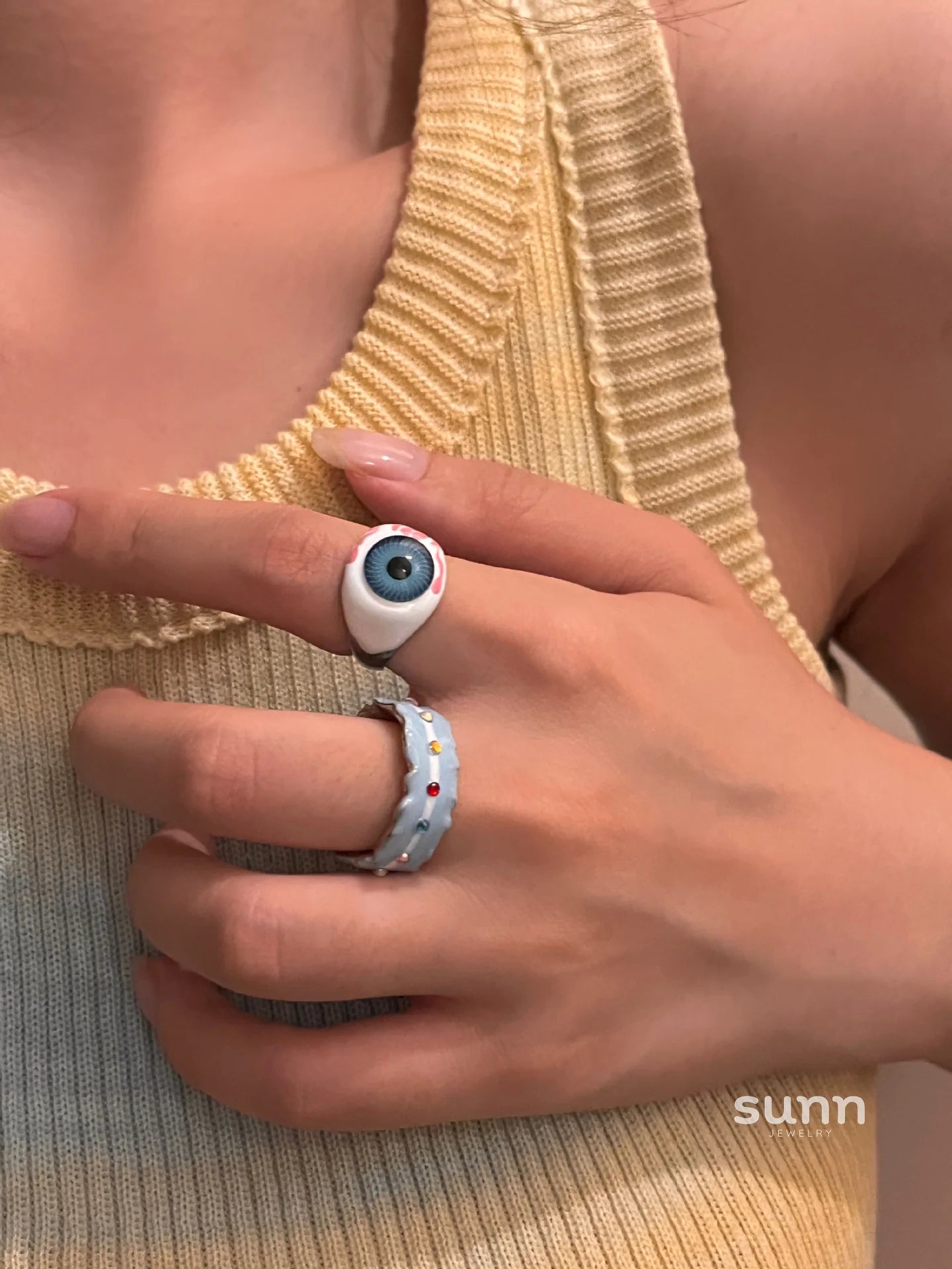 Naveah Enamel Eyeball Ring