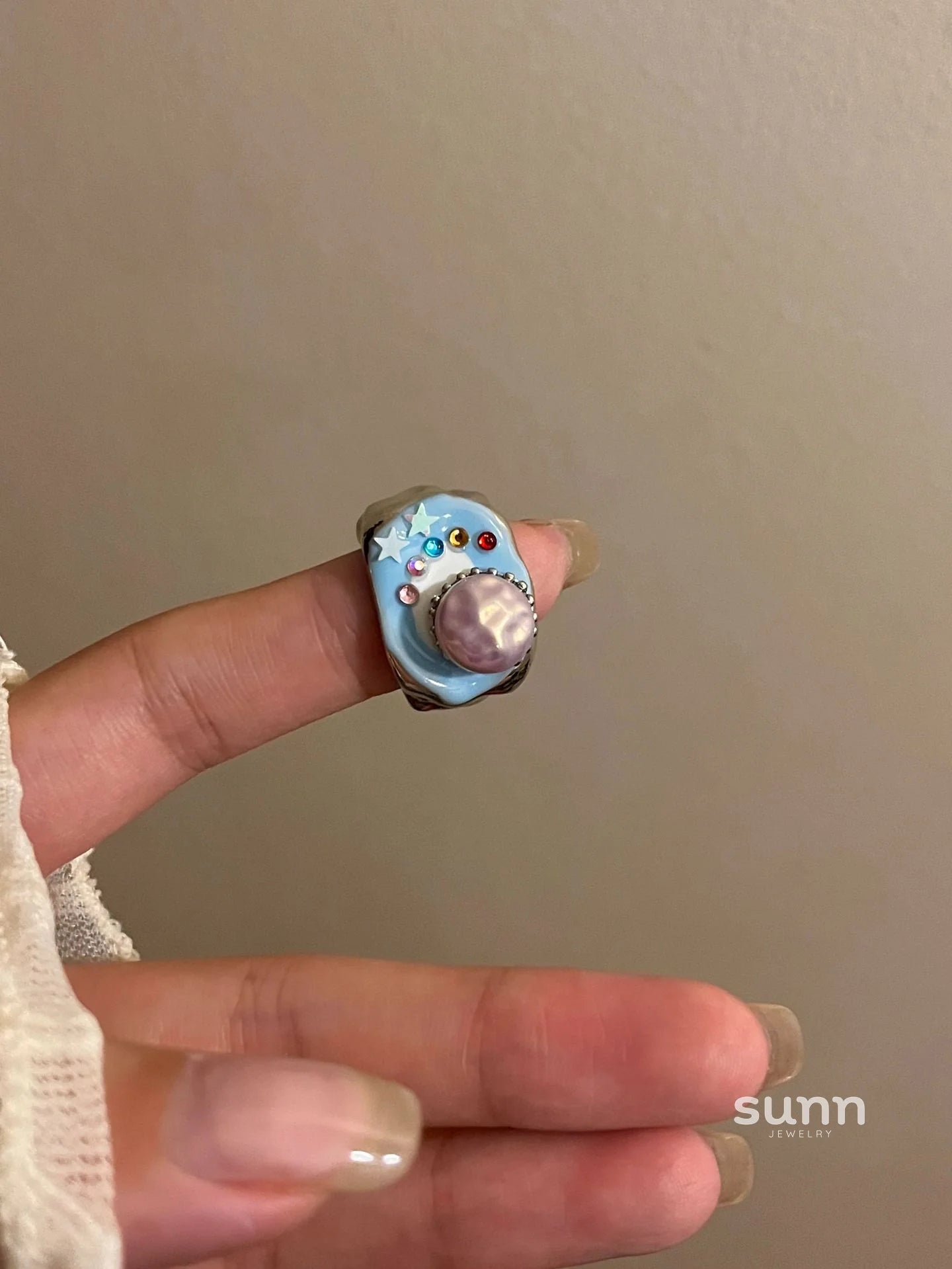 Naveah Enamel Eyeball Ring