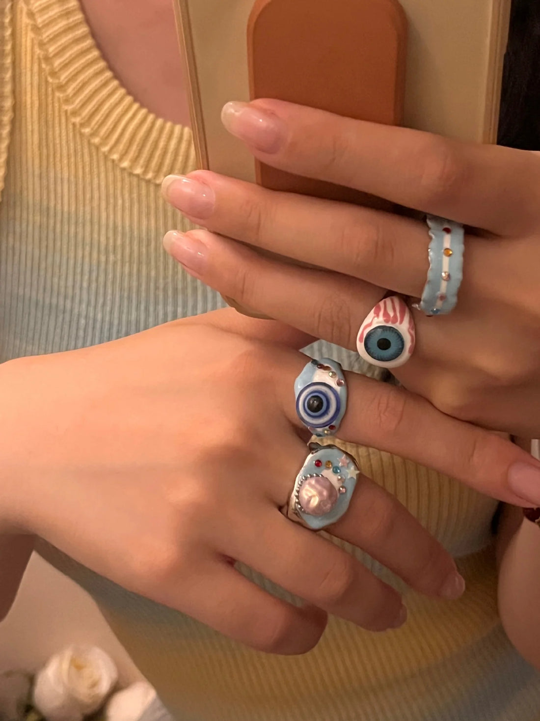 Naveah Enamel Eyeball Ring