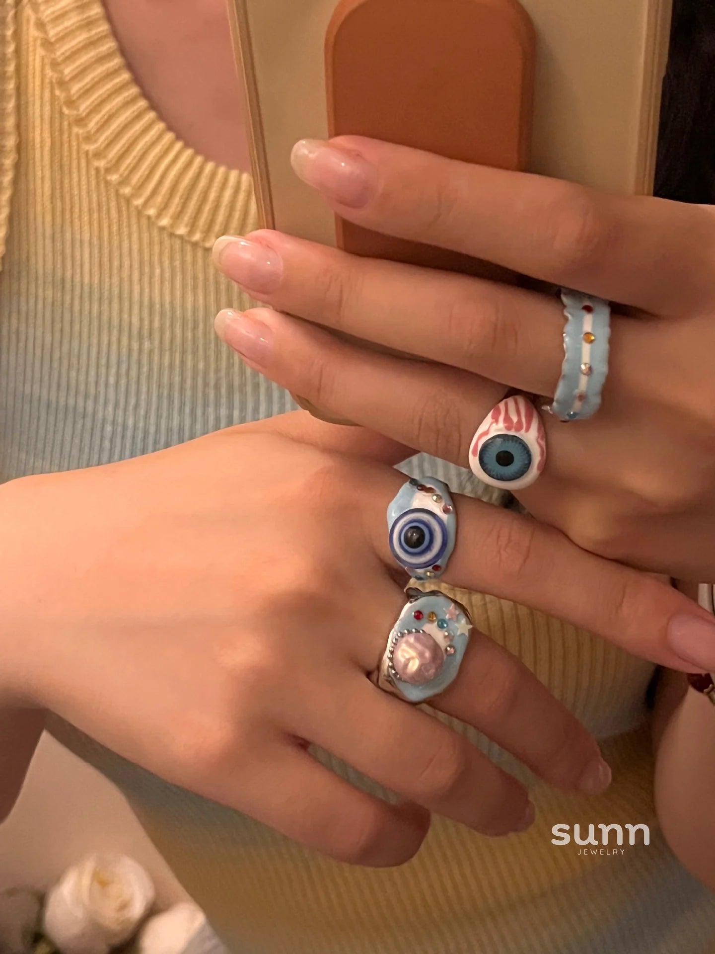 Naveah Enamel Eyeball Ring