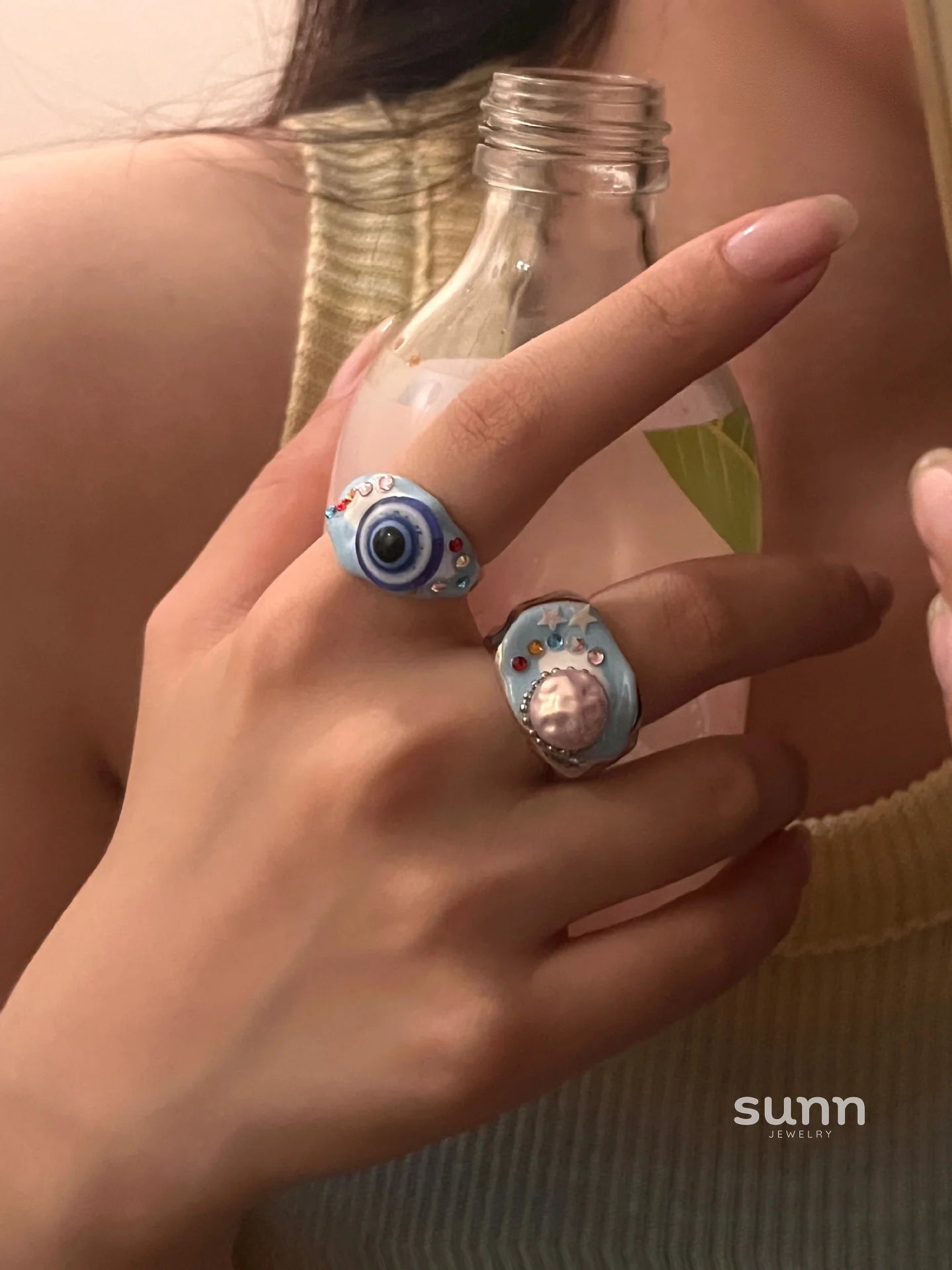 Naveah Enamel Eyeball Ring