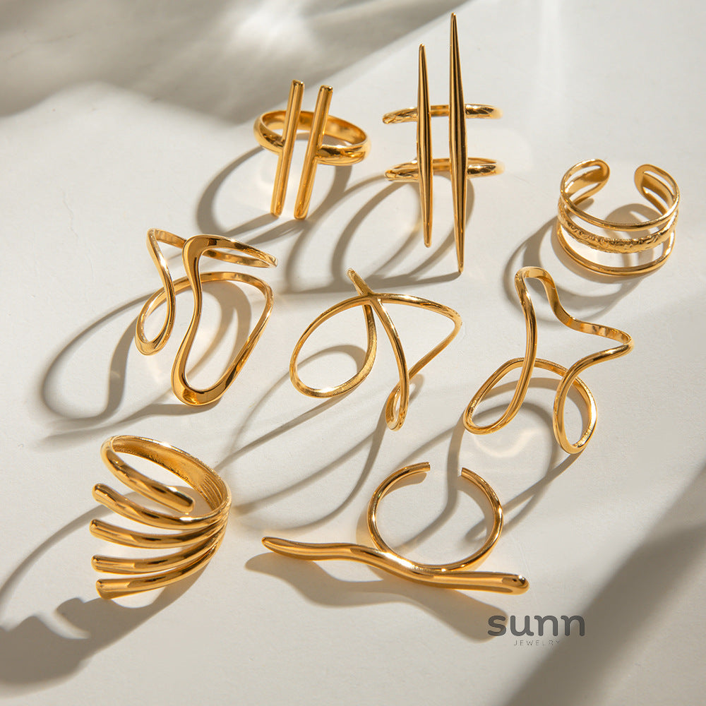 Nayelis Asymmetrical Open Ring [N24LU15K]
