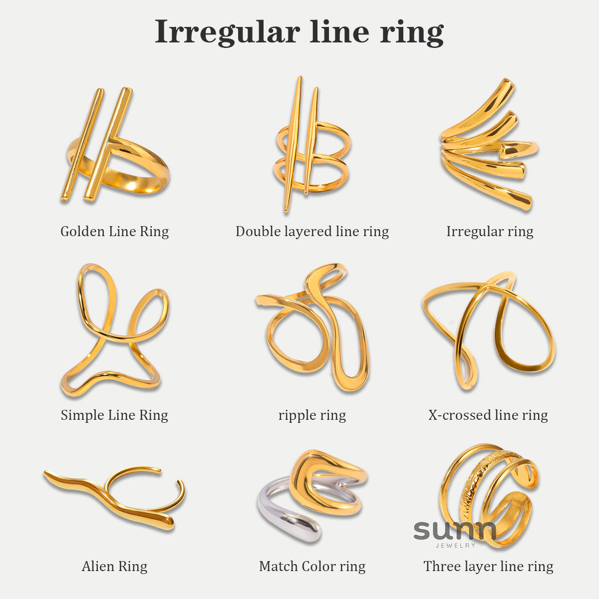 Nayelis Asymmetrical Open Ring [EP706GRM]