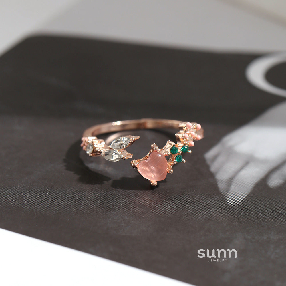 Nayelli Pink Heart Statement Ring [2G3TG5SV]