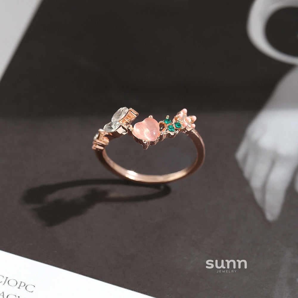 Nayelli Pink Heart Statement Ring [JTEF8HP7]