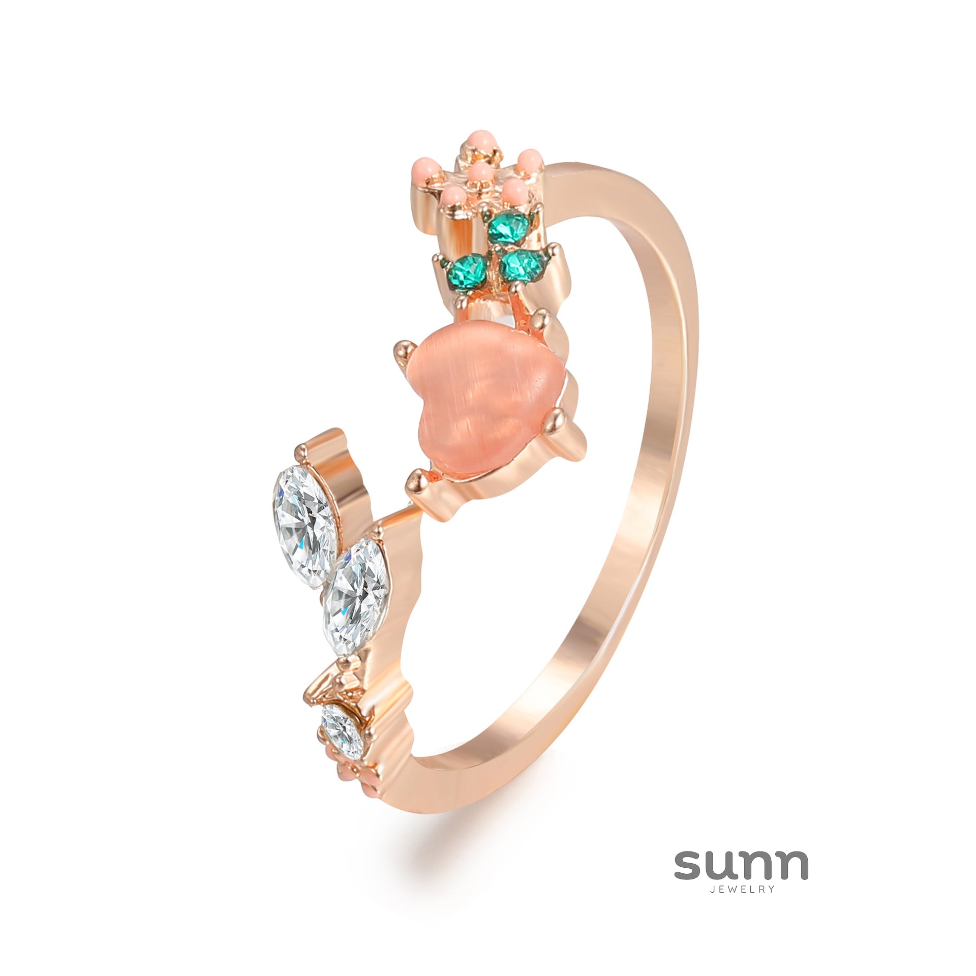 Nayelli Pink Heart Statement Ring [LOHLSZZM]