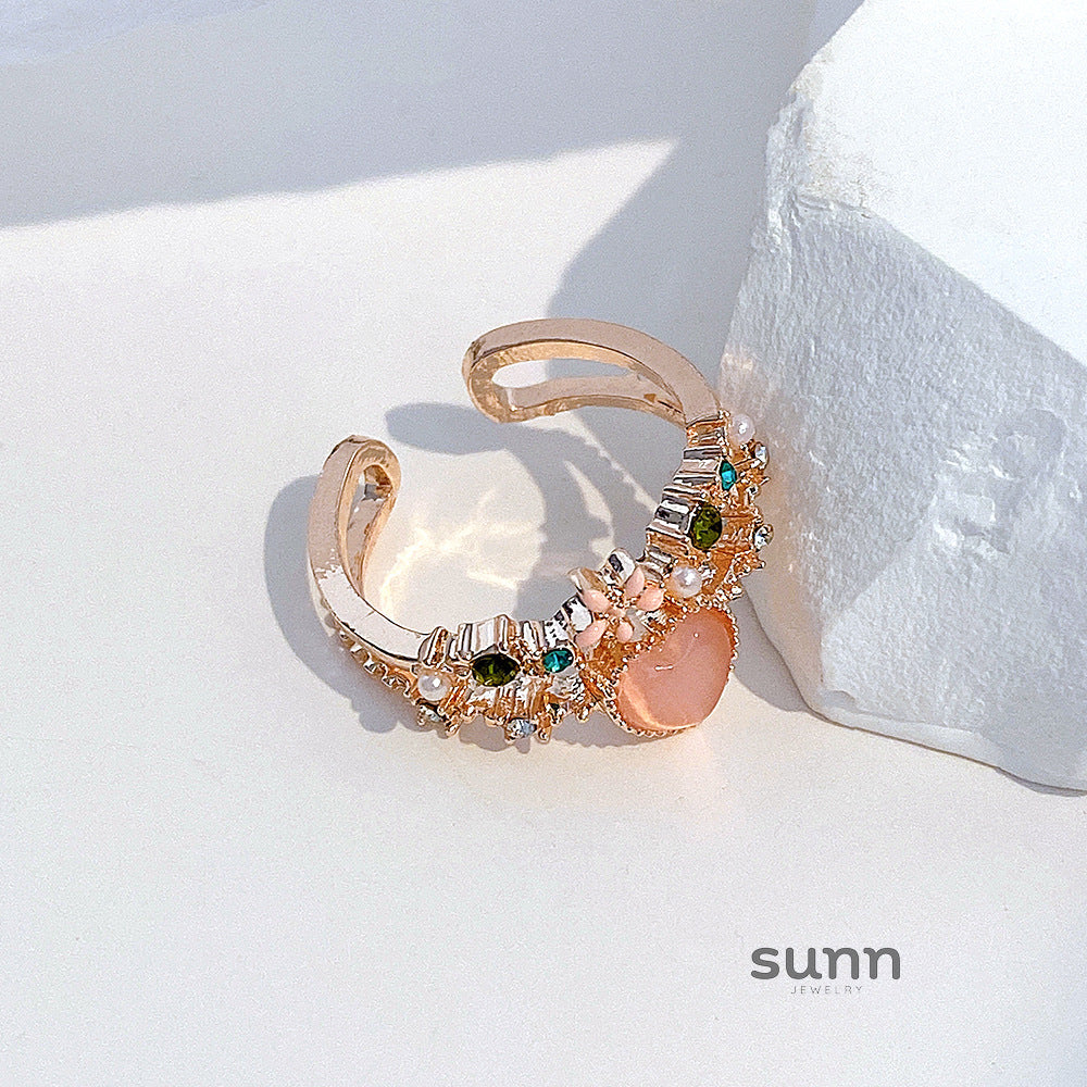 Nayelli Pink Heart Statement Ring [TLOYMRYG]