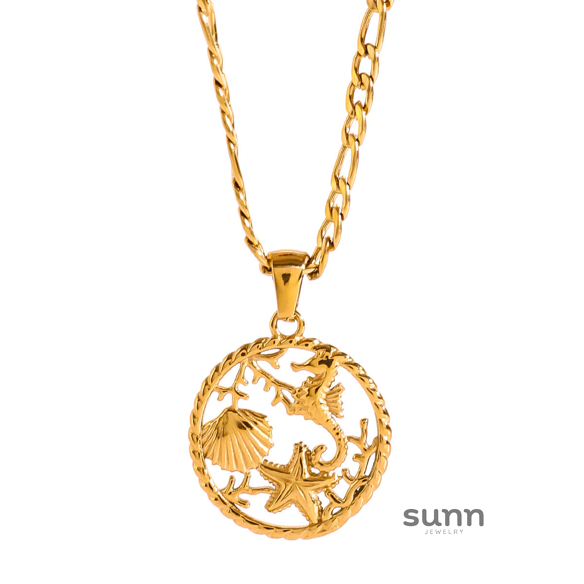 Nayely Golden Shell Pendant Necklace [0M0HYDNF]