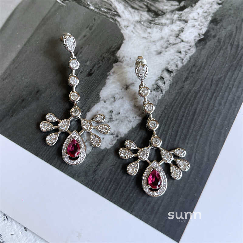 Nayla Ruby Drop Earrings [6D8CO8EL]