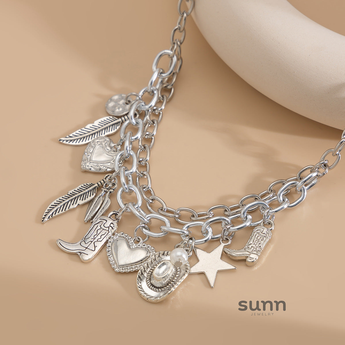 Nazareth Golden Pearl Heart Necklace [56059V6B]