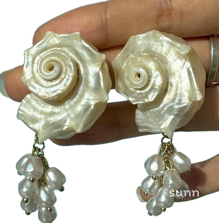 Nechama Pearl Shell Drop Earrings [PO4TJD8D]