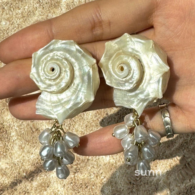 Nechama Pearl Shell Drop Earrings [8EDBEH0D]