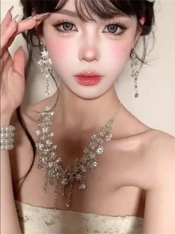 Neeva Crystal Statement Necklace Set