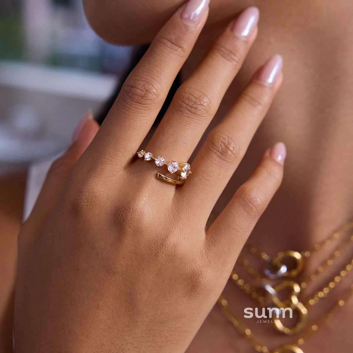 Nehemiah Geometric Stainless Steel Ring [AH2NVN2H]
