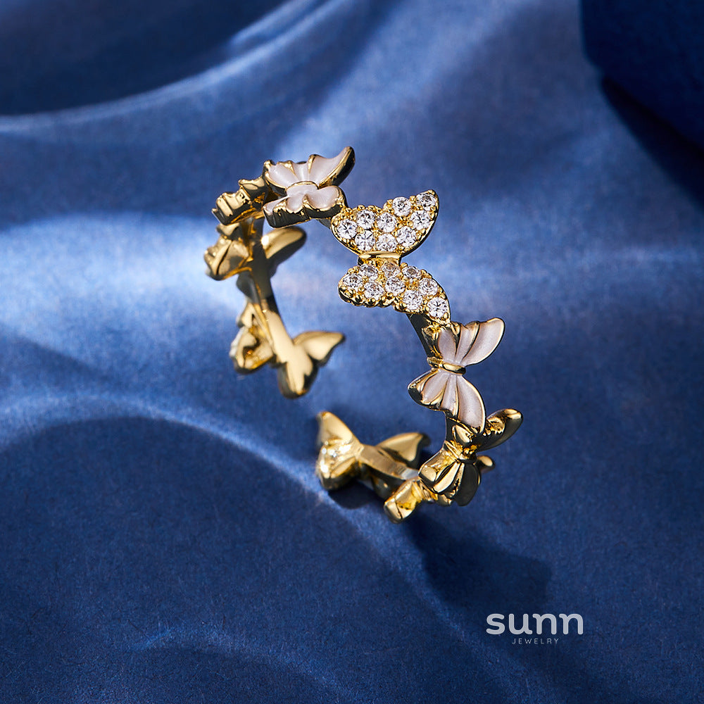 Nella Iridescent Butterfly Ring [ANE3L1B6]