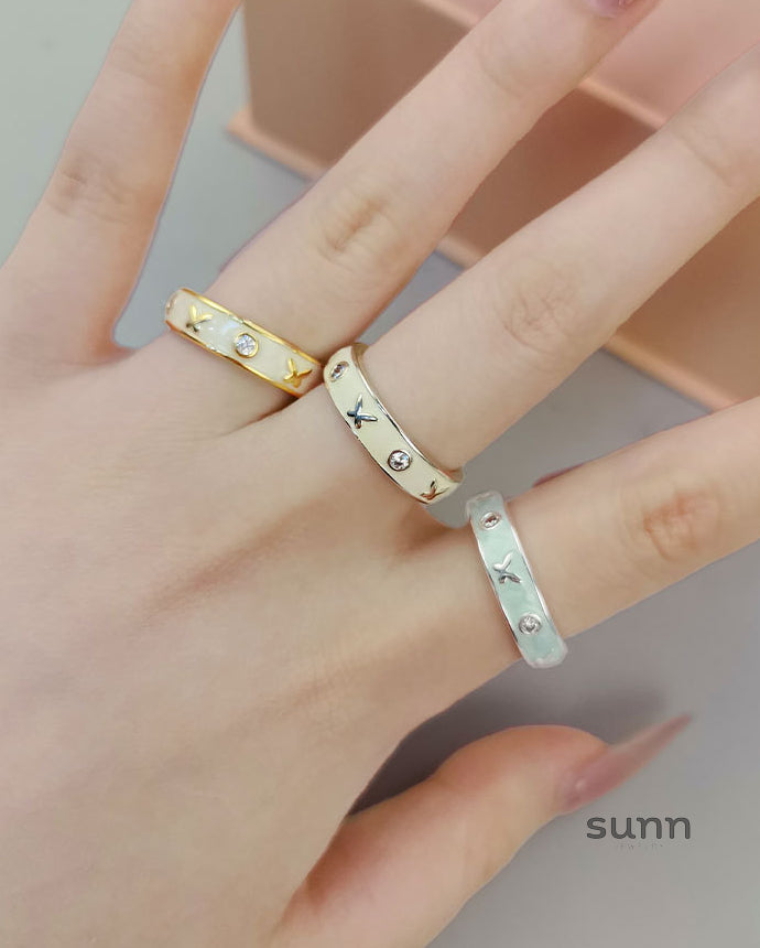 Neriah Enamel Butterfly Ring [0H1CRQ1G]