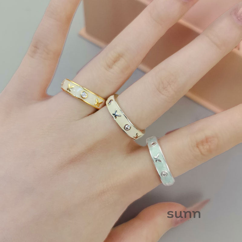 Neriah Enamel Butterfly Ring [4B85VKCT]