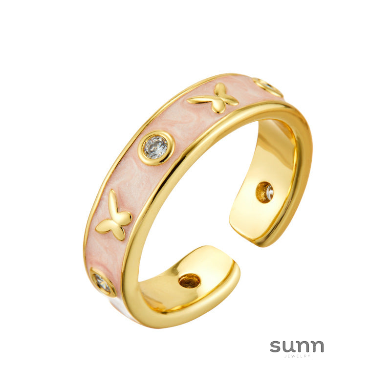 Neriah Enamel Butterfly Ring [R6NWLOVP]