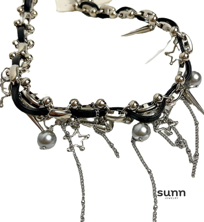 Neriah Layered Rivet Choker [0W7HVQZZ]