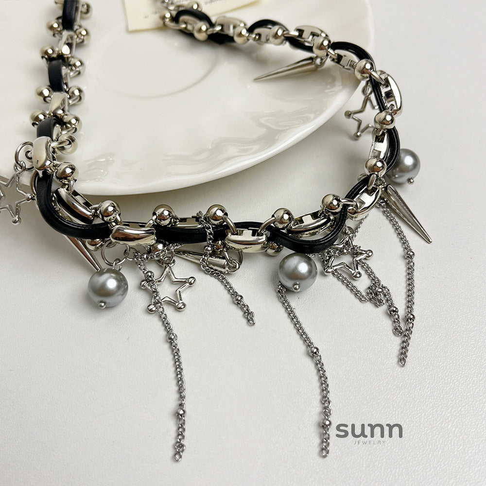 Neriah Layered Rivet Choker [8K4QTDCK]