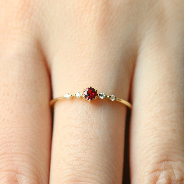Neva Gilded Ruby Cocktail Ring [G2P8XXDT]