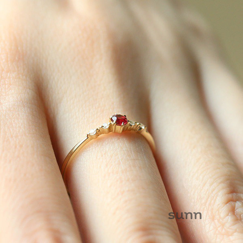 Neva Gilded Ruby Cocktail Ring [1DFS701D]